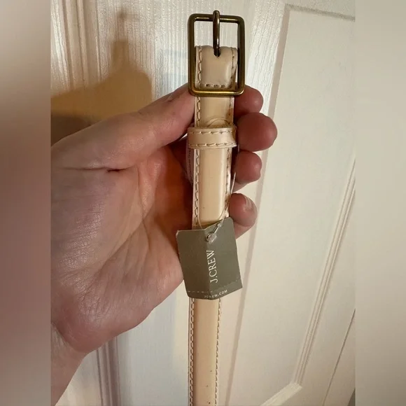 NWT J.Crew Slim Belt in Italian Leather – Ivory | Size XL - Picture 9 of 9